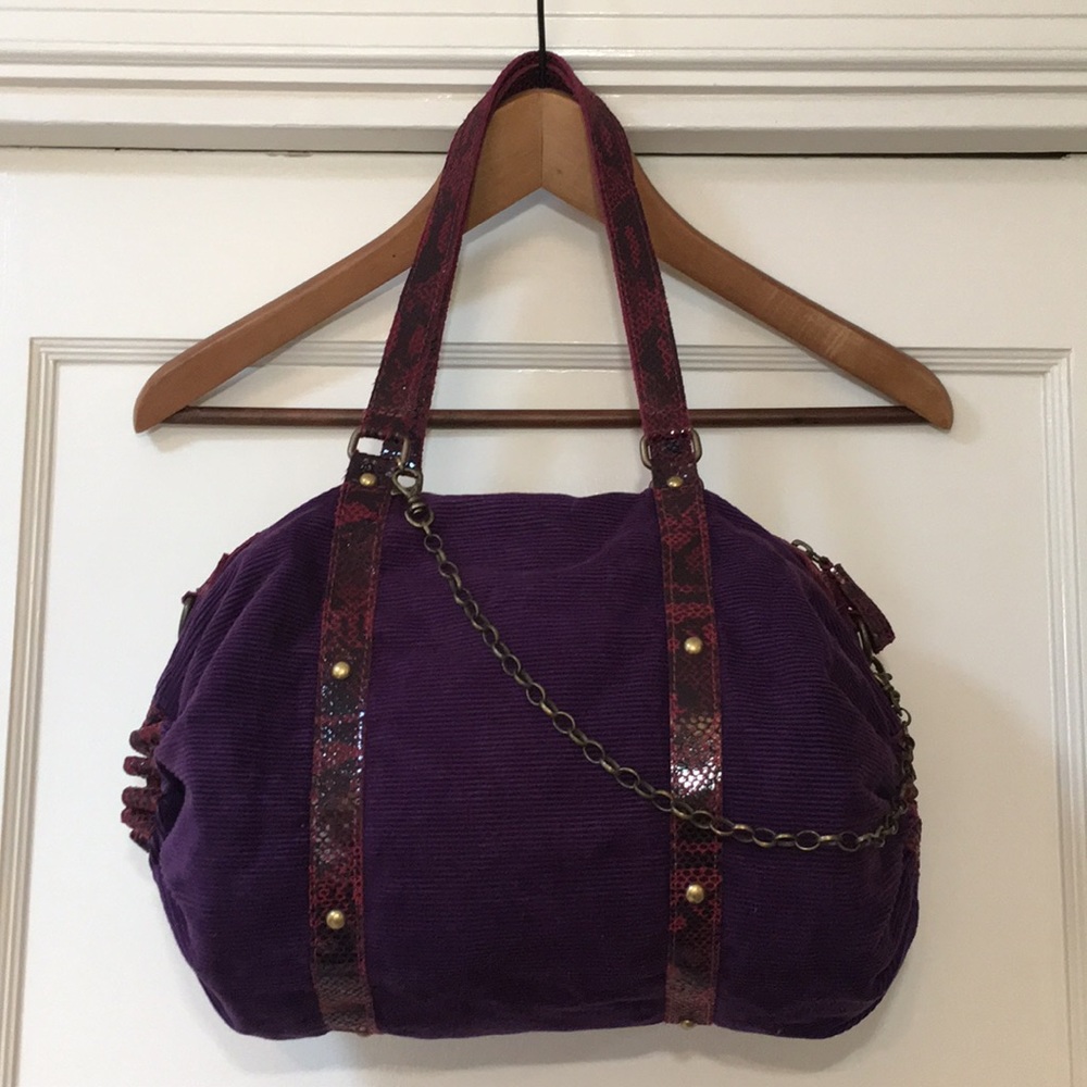 Super Cute Purple Corduroy Purse - Like New